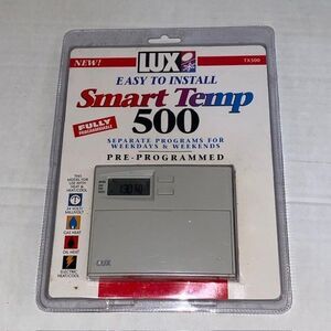 LUX TX500 Smart Temp Programmable Thermostat Heat/Cool Gas Oil Electric New Open